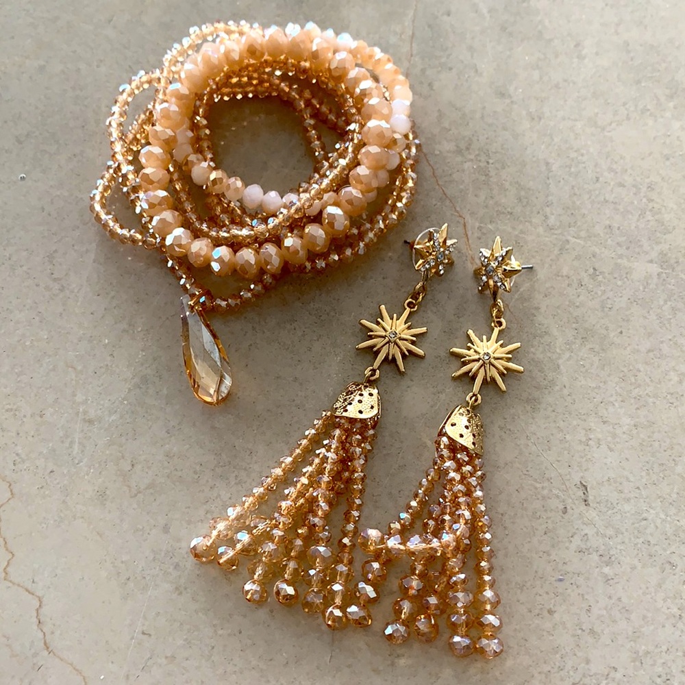 Drop earrings and bracelets set